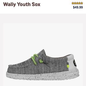 Hey Dude Wally Youth Sox Stone White, Kids size 13